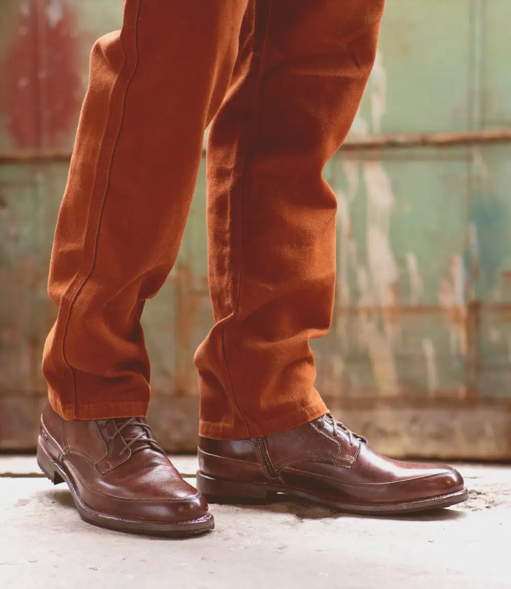 Apron-Toe Lace-Up Ankle Boots
