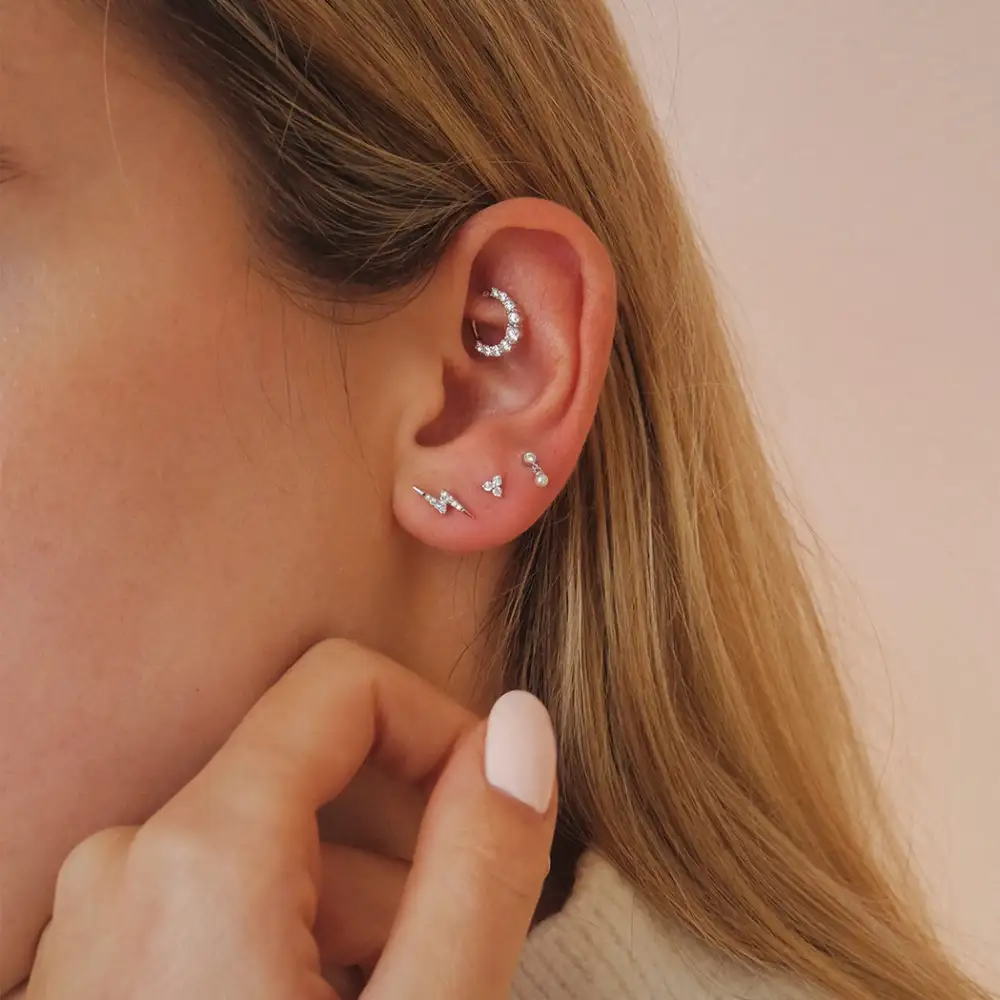 Classic Diamond Clicker Hoop Earring