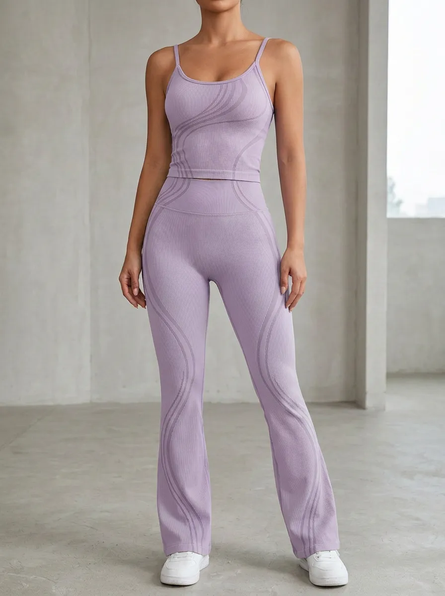 Wavy Ribbed Flared Flare Active Set
