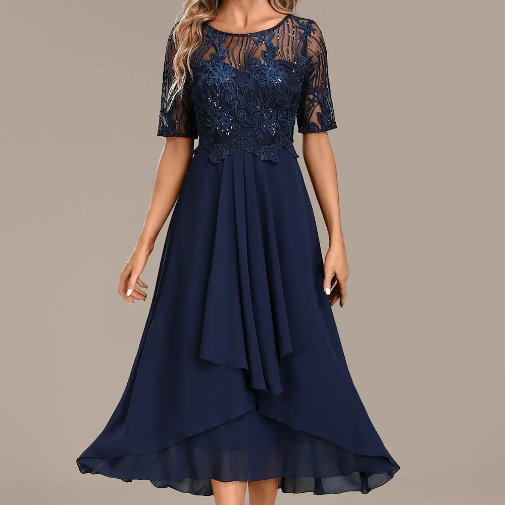 Navy Lace Short