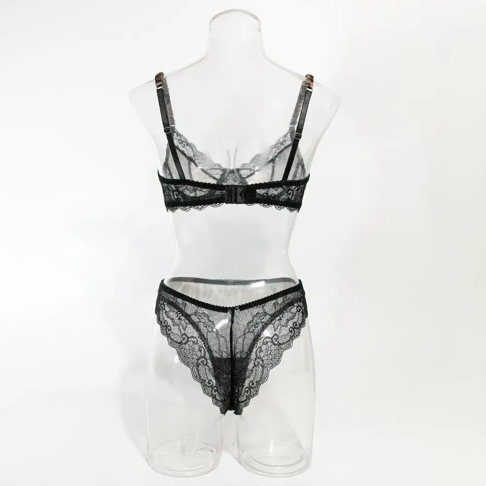 Leopard Lace Underwire Bra And Panty Set