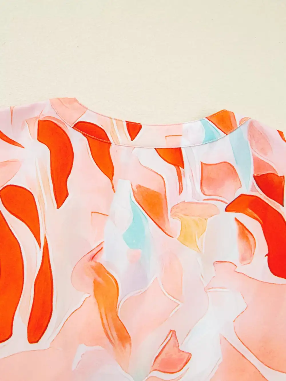 Abstract Print Tiered Long Sleeve Mini Dress