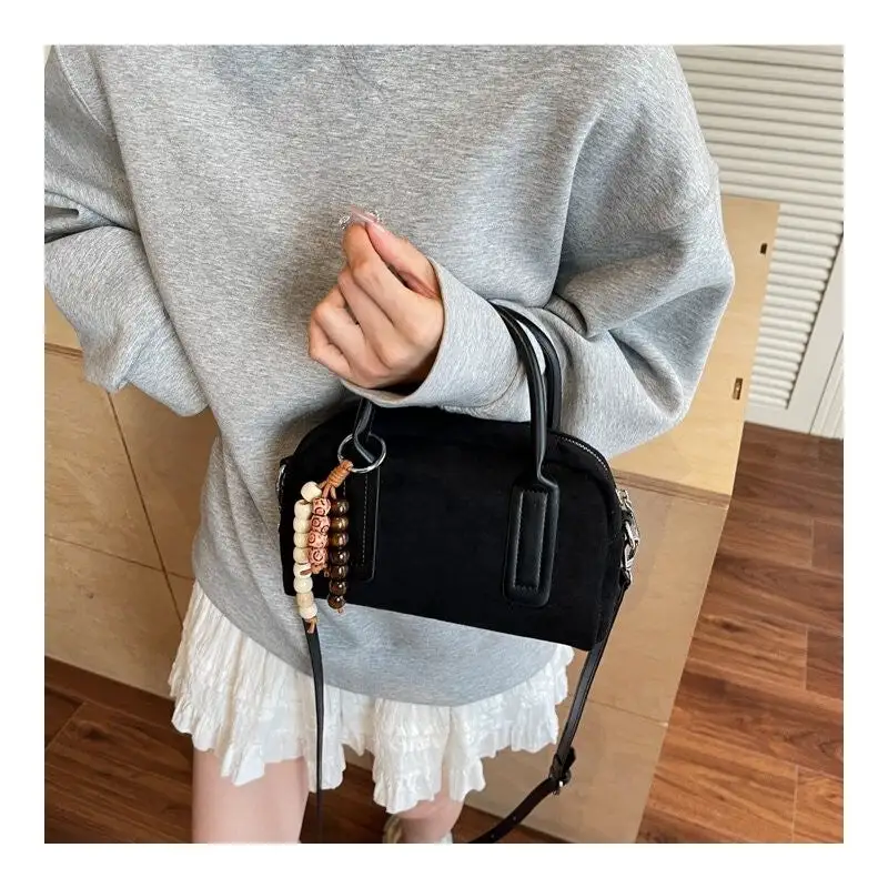 Casual Vintage Crossbody Satchel with Charm