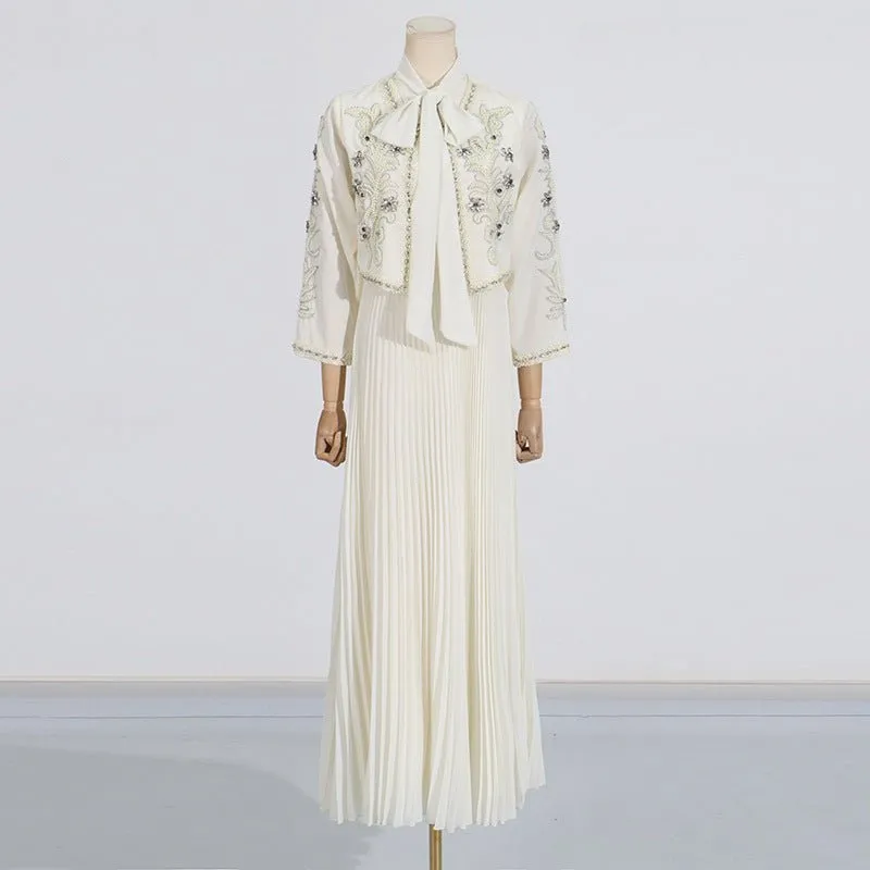 Distinctive Embroidered Jacket Skirt Set