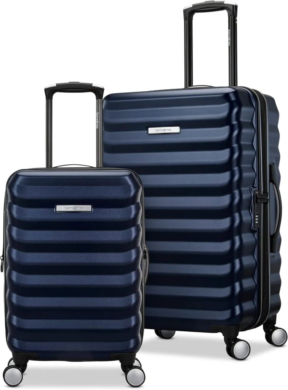 Samsonite Hard-Sided 28-Inch Lightweight Checked Large Expandable Element Suitcase: Durable, 360° Spinner Wheels, Adjustable Telescopic Handle, TSA-Approved Lock - Alpine Black