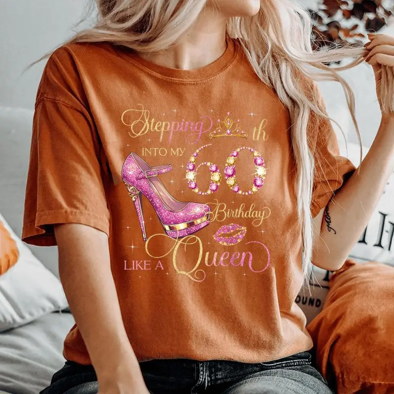 Stepping Into My 60Th Birthday Like Queen 60 Years Old Woman Women's Oversized Comfort T-Shirt