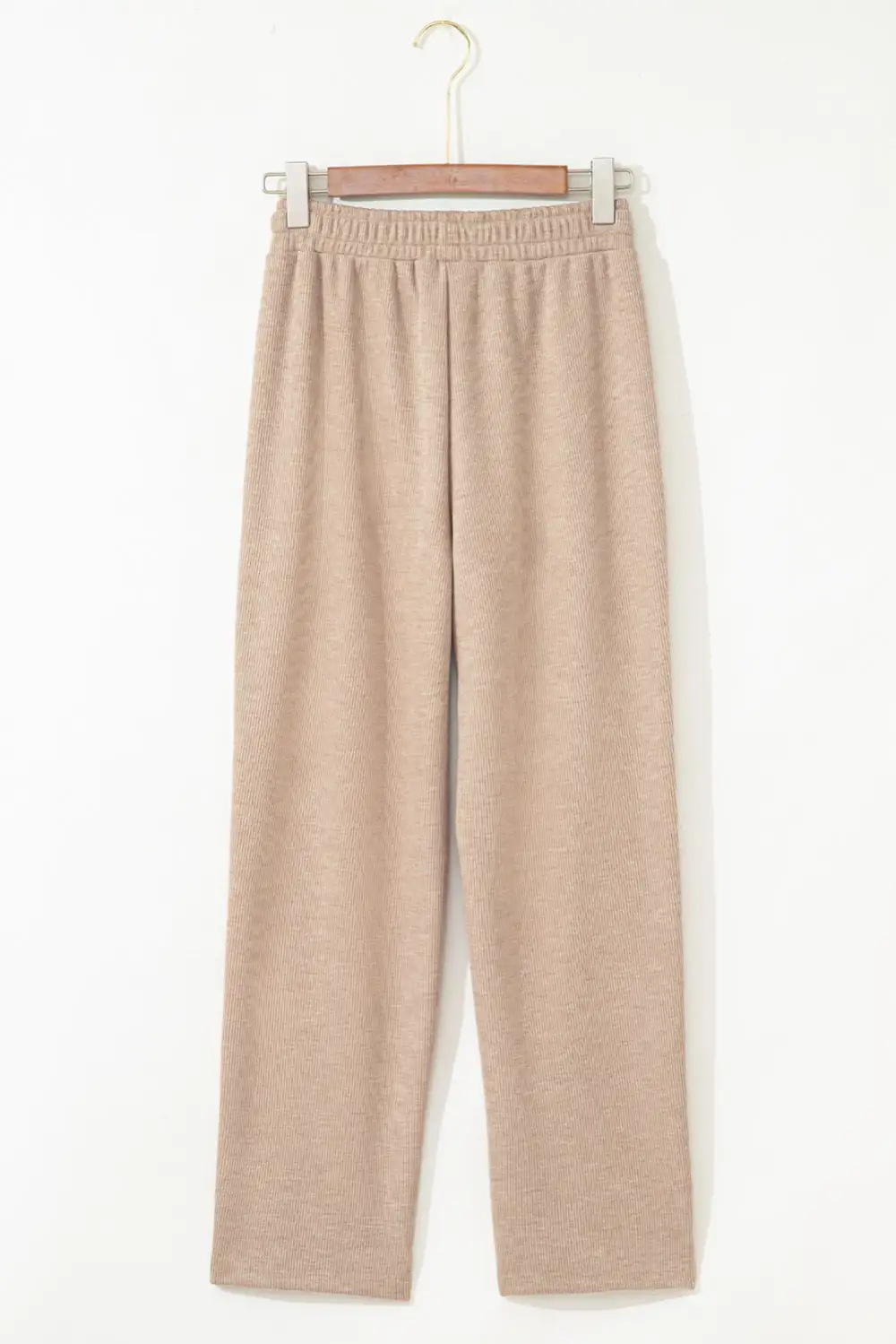 Corduroy Leopard Drawstring High Waist Trousers