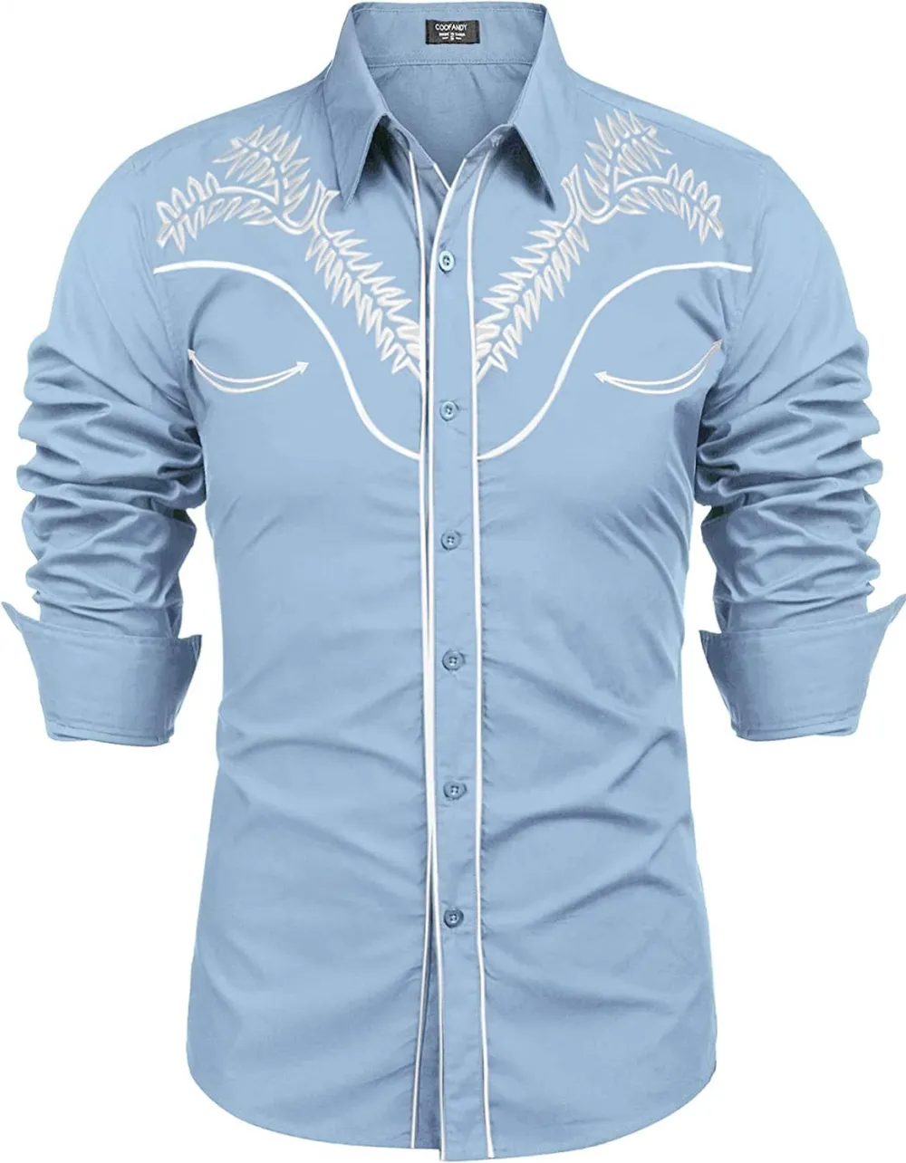 Embroidered Cowboy Button Down Shirt Jeans