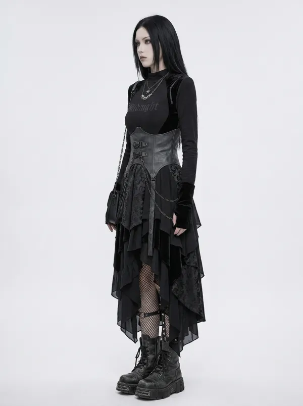 Women's Gothic Midnight Letter Printed Long Sleeve Top