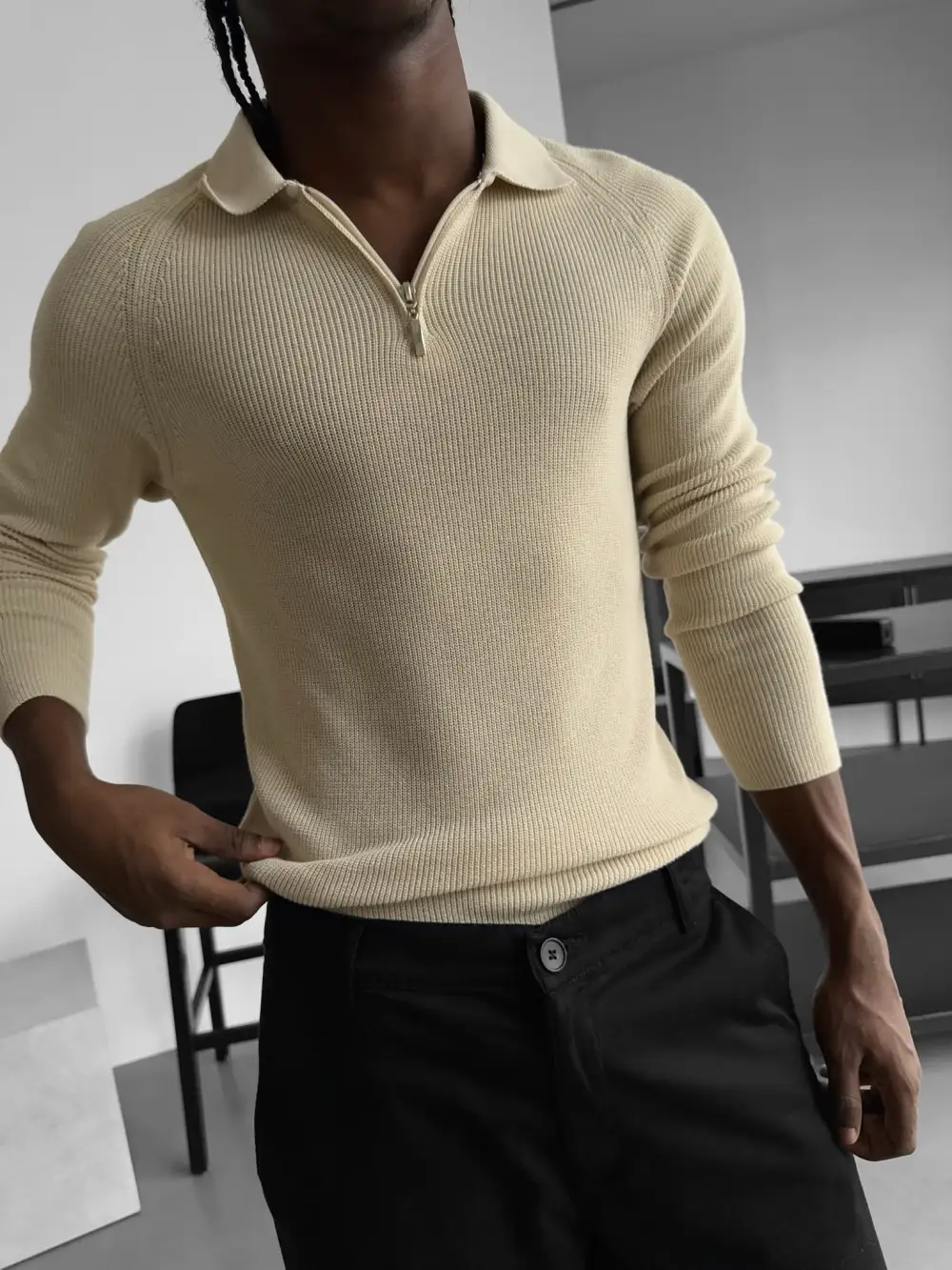 Easygoing Tailored Knit Sweatershirt