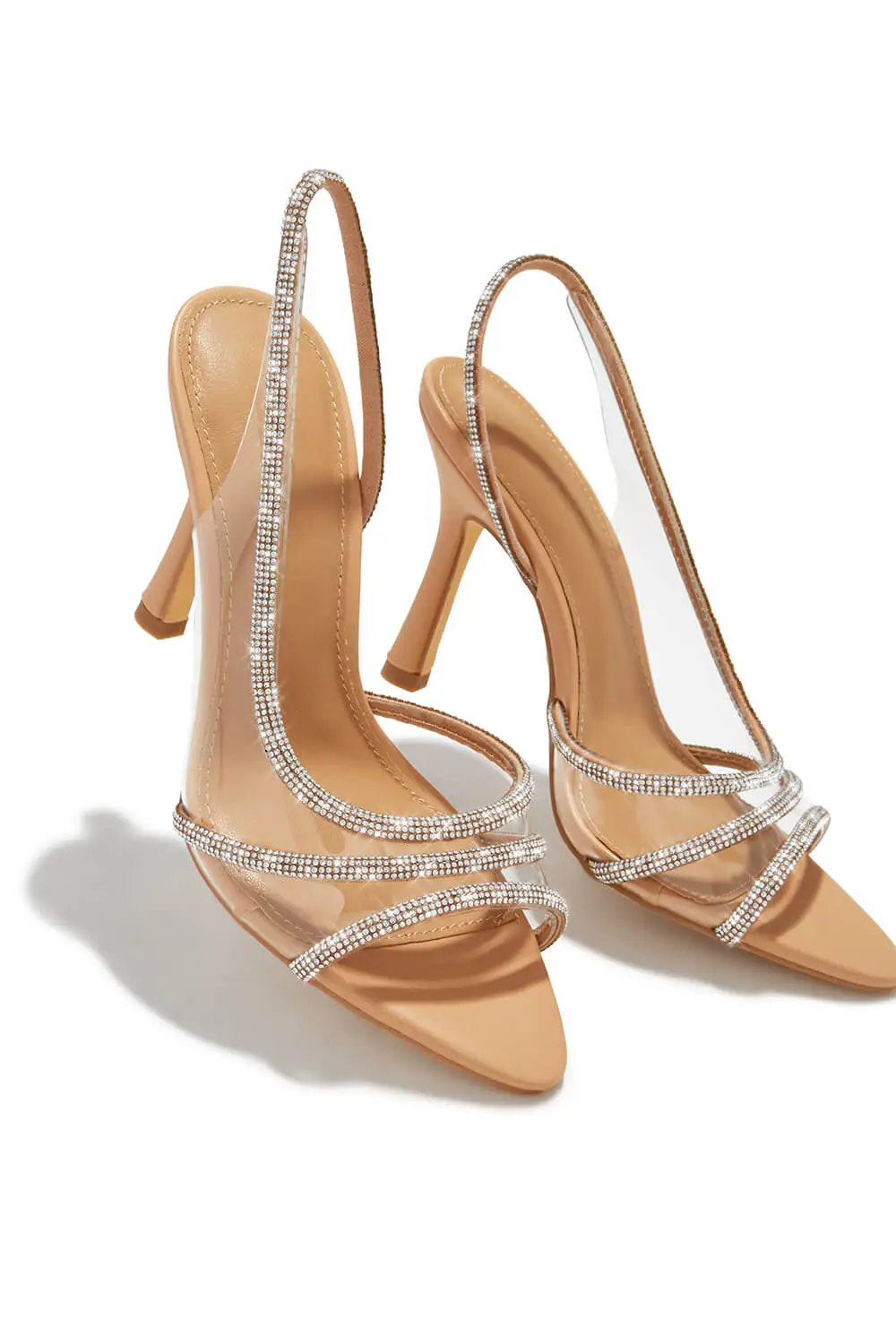 Embellished Diamante Strap Slingback High