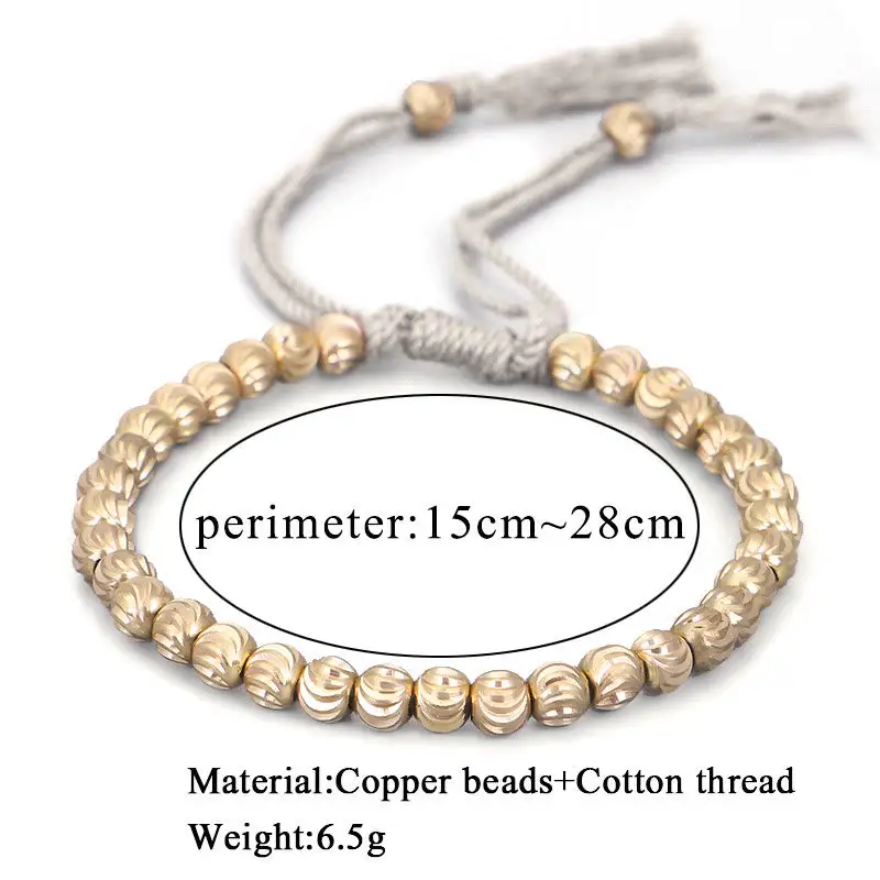 Handmade Copper Bead String Bracelet