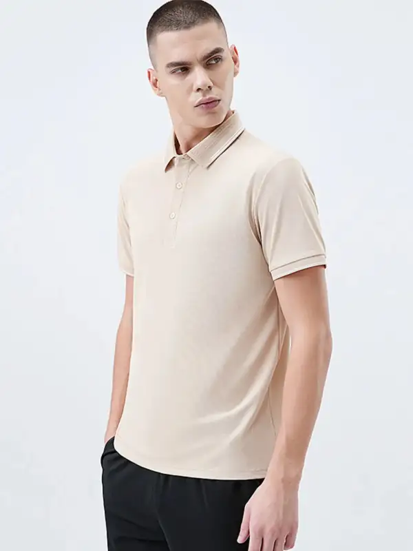 Simple Short Sleeve Collared Polo Shirt
