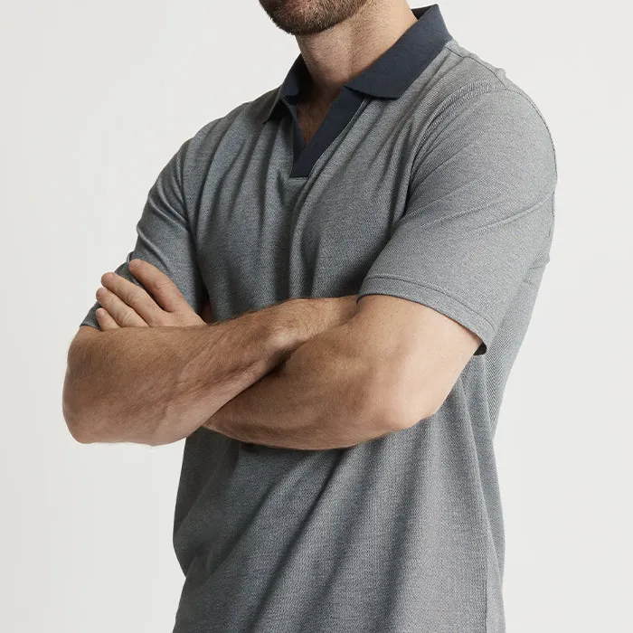 Cotton-Poly Johnny Collar Polo