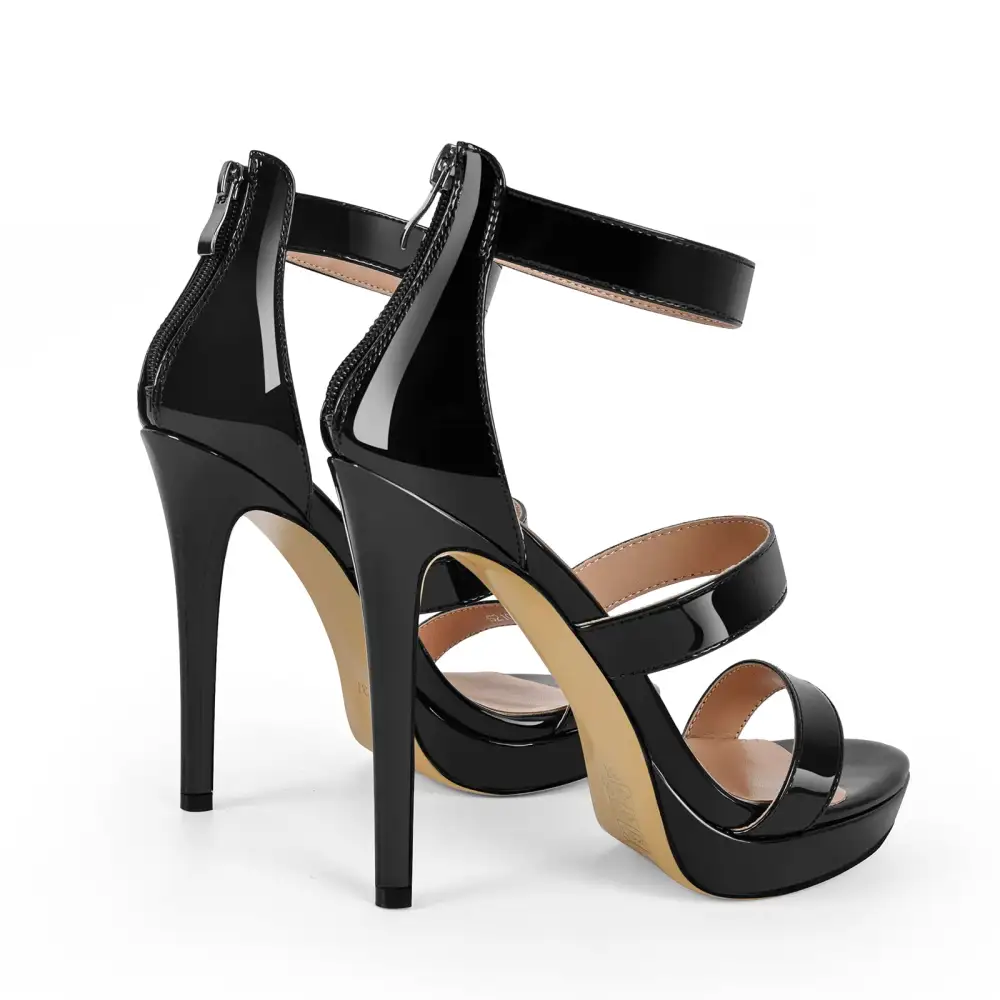 Ankle Zip Platform Stiletto Band Sandals