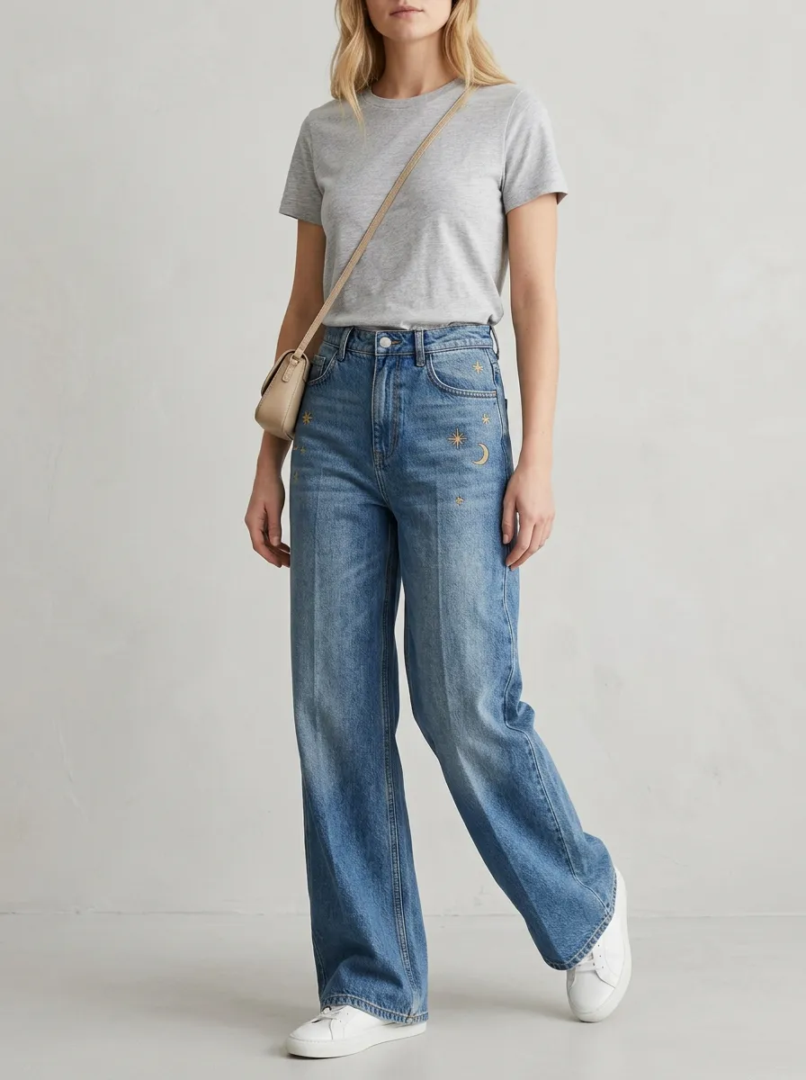 Women's Wide Leg Denim Jeans