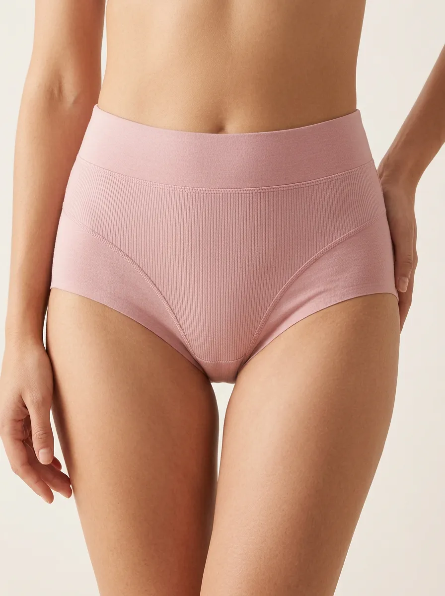 Women's Smooth High-Waisted Seamless Ribbed Panties