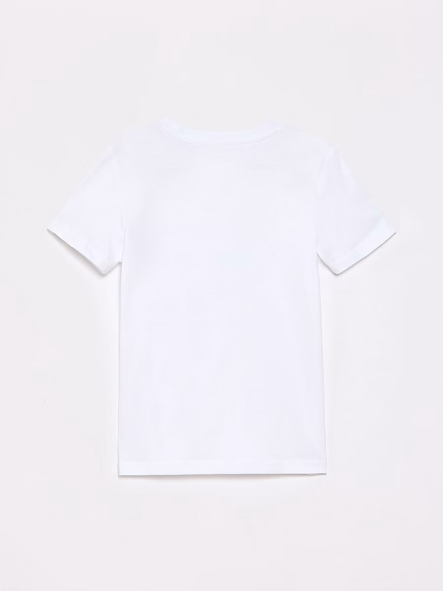 White Crew Neck School T-Shirts 5 Pack detail 3