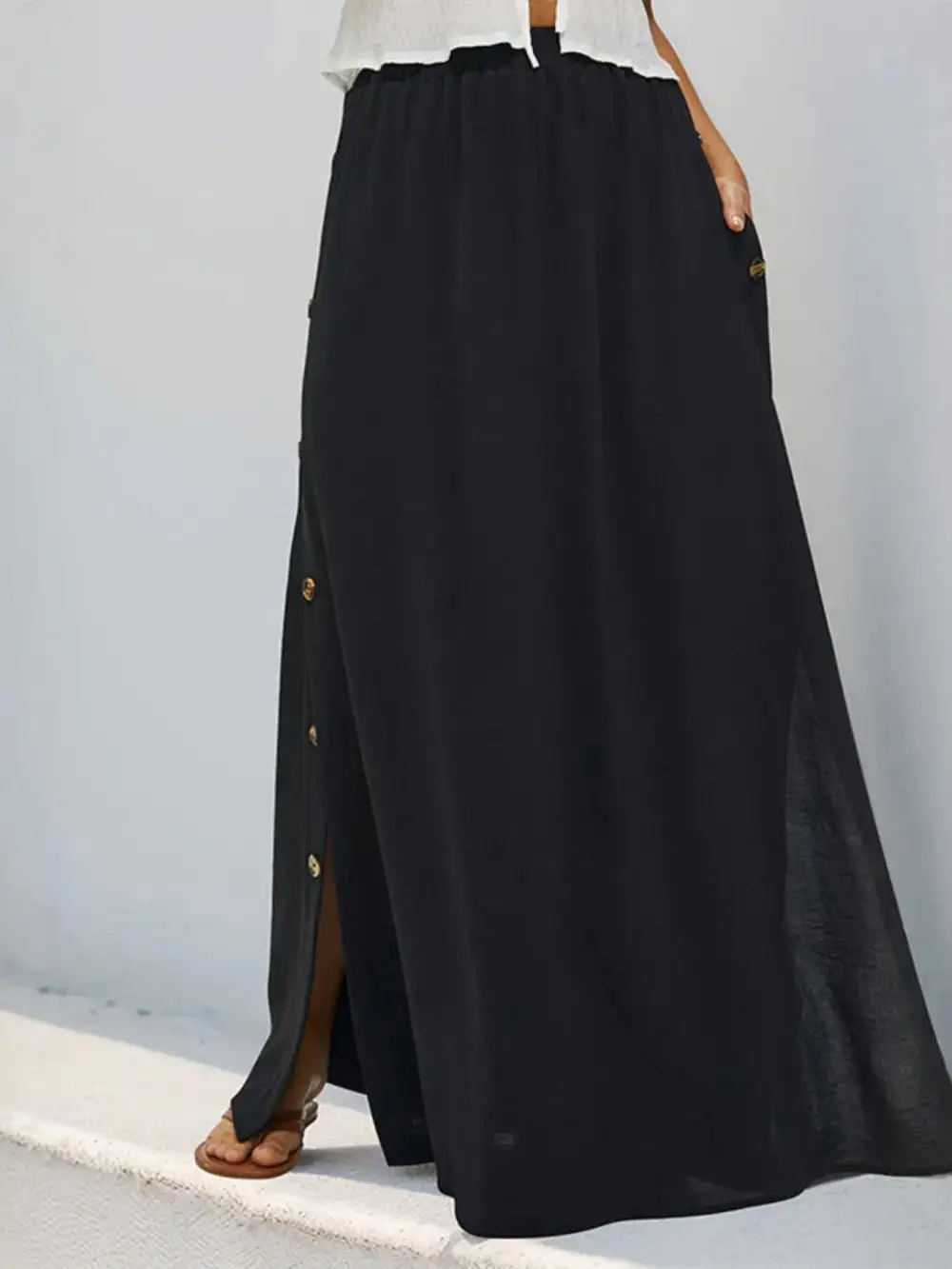 High Waisted Maxi Skirt With Pockets