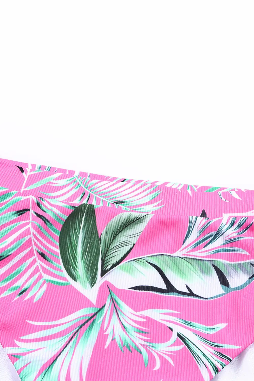 Swimwear Floral Bodycom Party Bikinis Scoop Neck Tropical Ribbed High Waist Bikini
