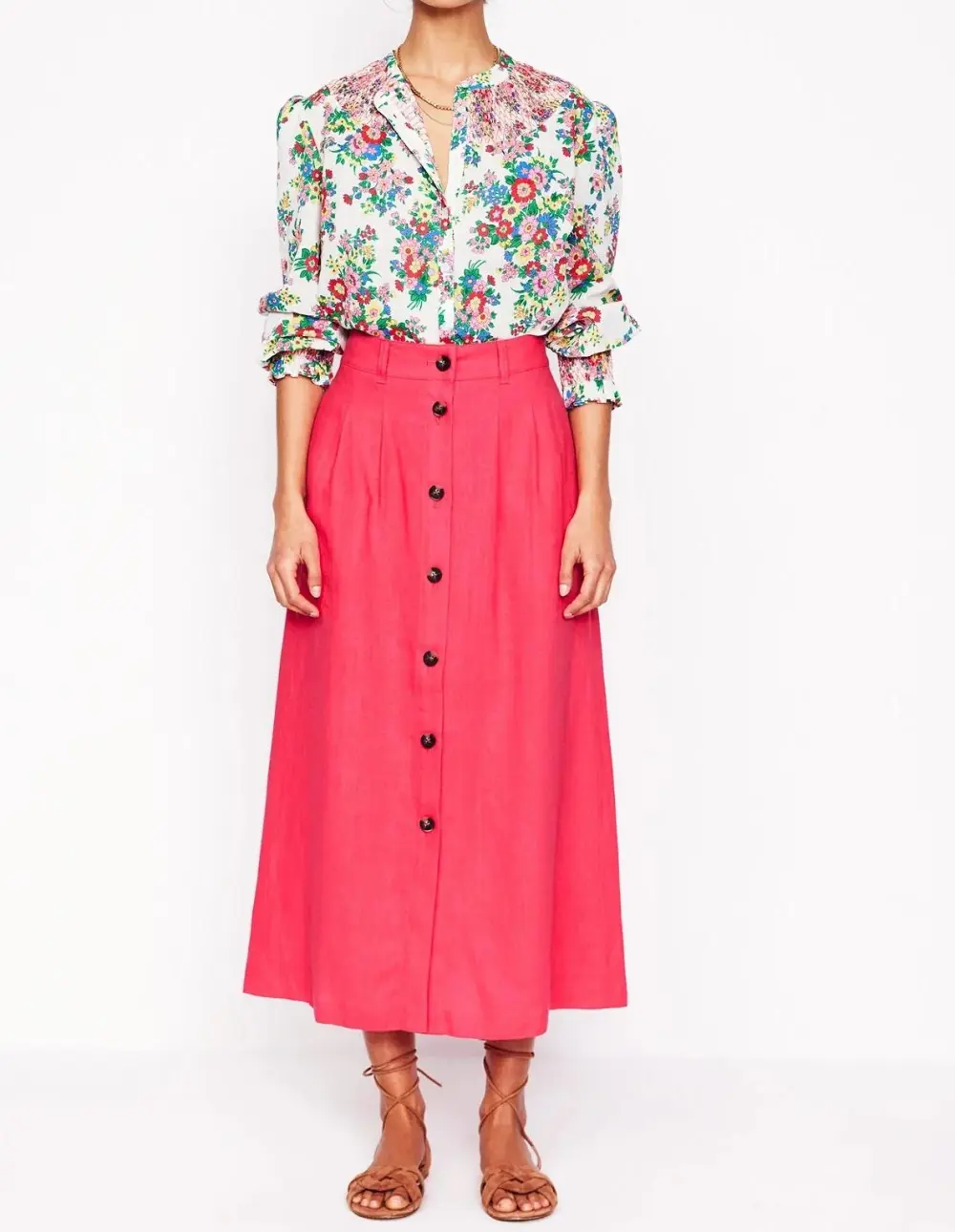Thomasina Linen Midi Skirt