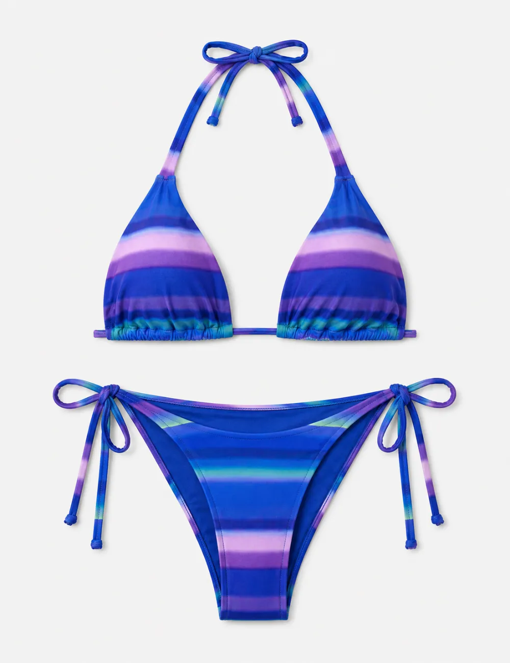 Sunset Halter Triangle Piece Bikini Set