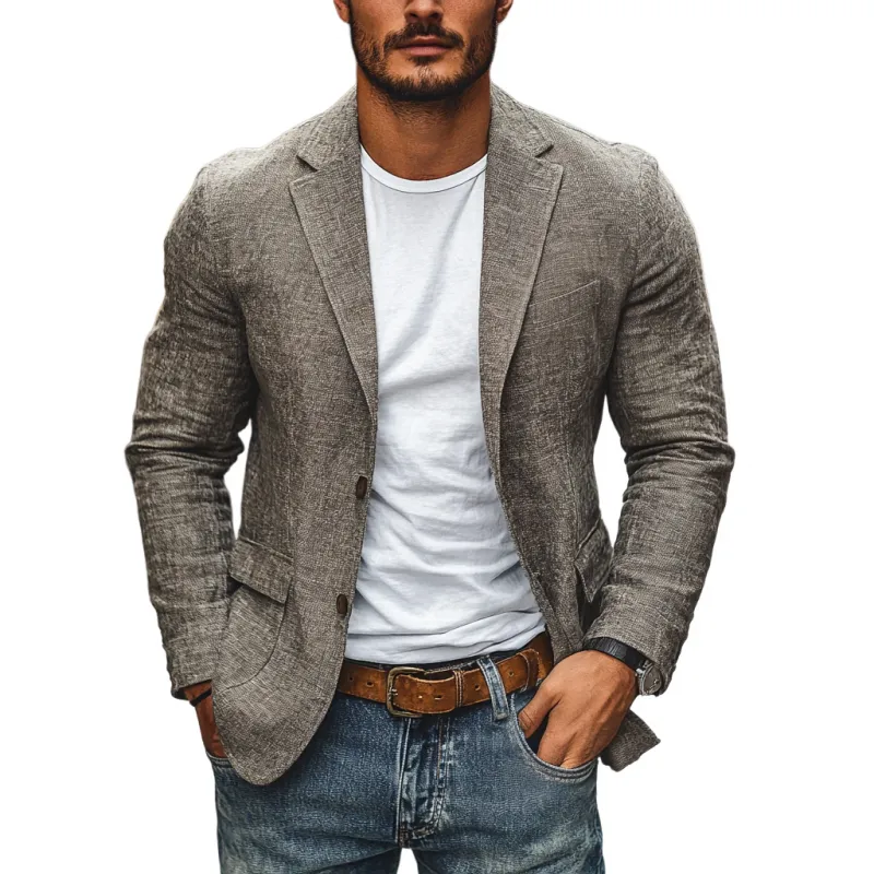 Cotton Button Blazer
