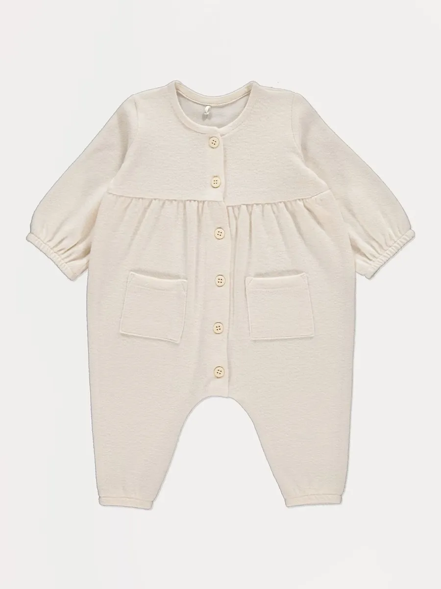 Neutral Soft Knitted Long Sleeve All In One