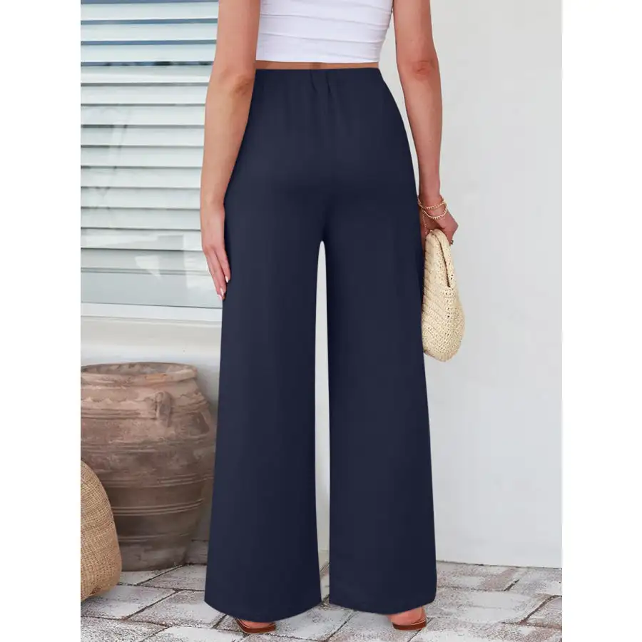 Weekend Elastic Waist Wide Leg Pants
