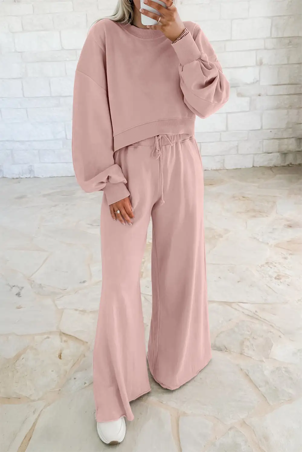 Sleeve Pullover Soft Pants Lounge Set