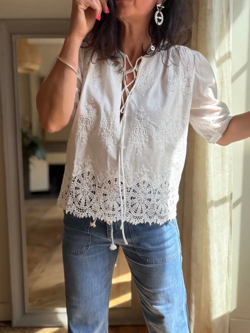 Modern Cotton Embroidered Blouse
