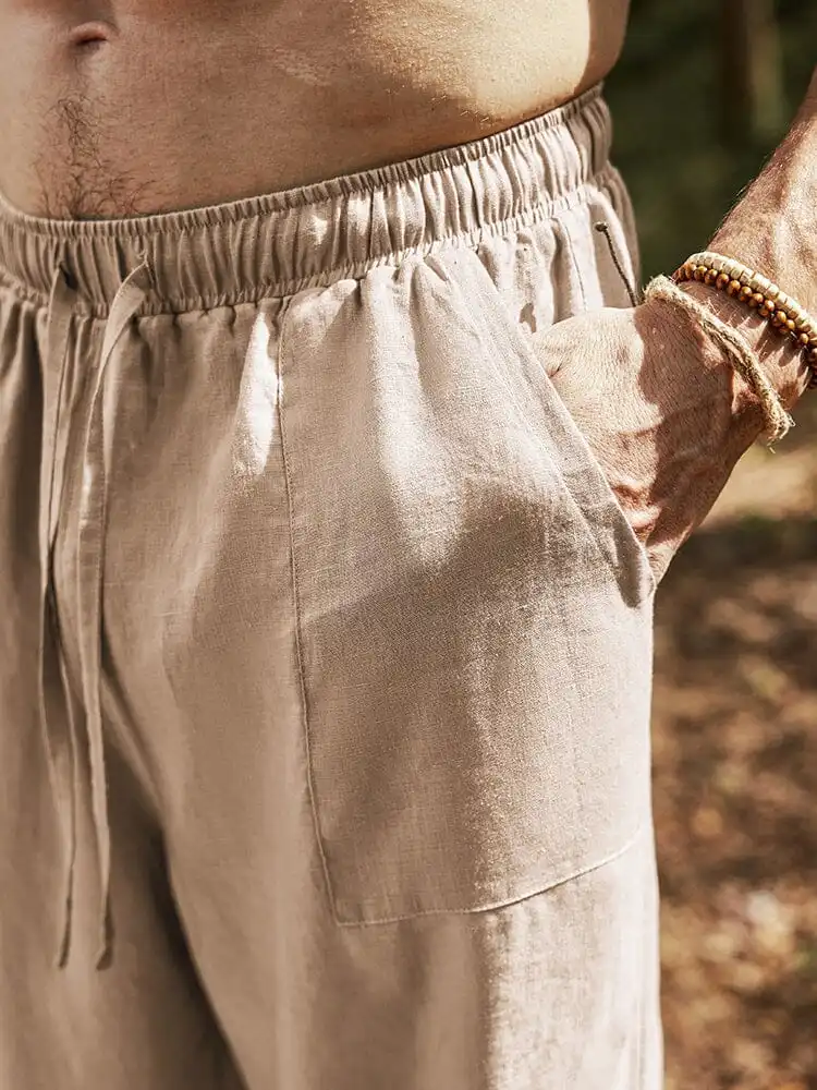 Structured Linen Blend Pants