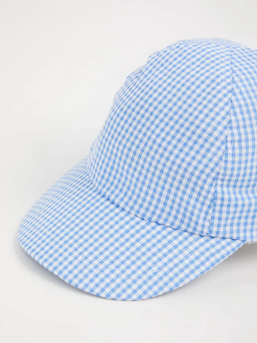 Blue Gingham Cap
