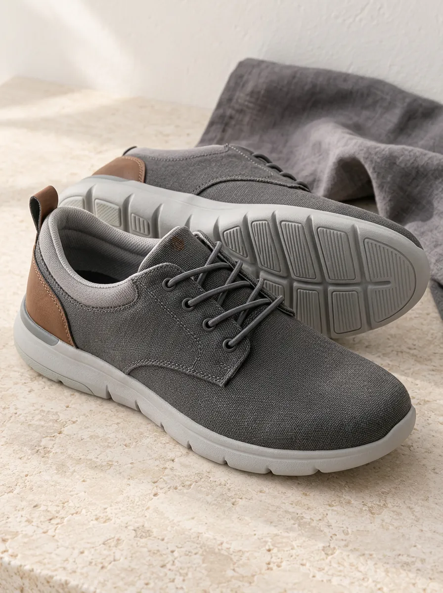 Men's Skate Inspired Casual -Trimmed Soft Sole Canvas Shoes