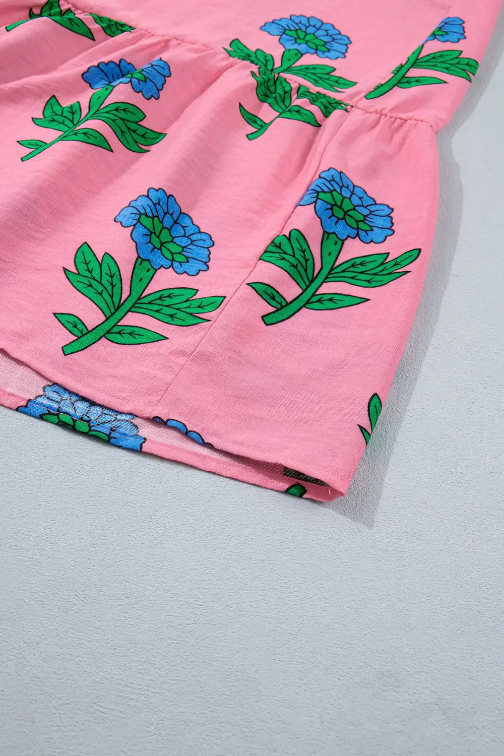 Floral Striped V Neck Dress Casual