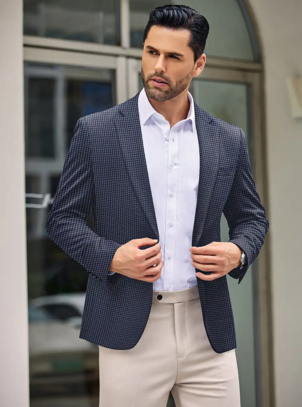 Simple One Button Blazer Jacket