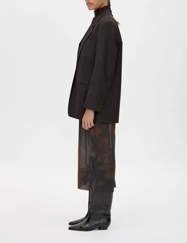 Black Printed Midi Skirt