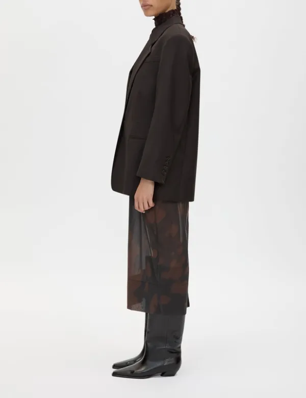 Black Printed Midi Skirt