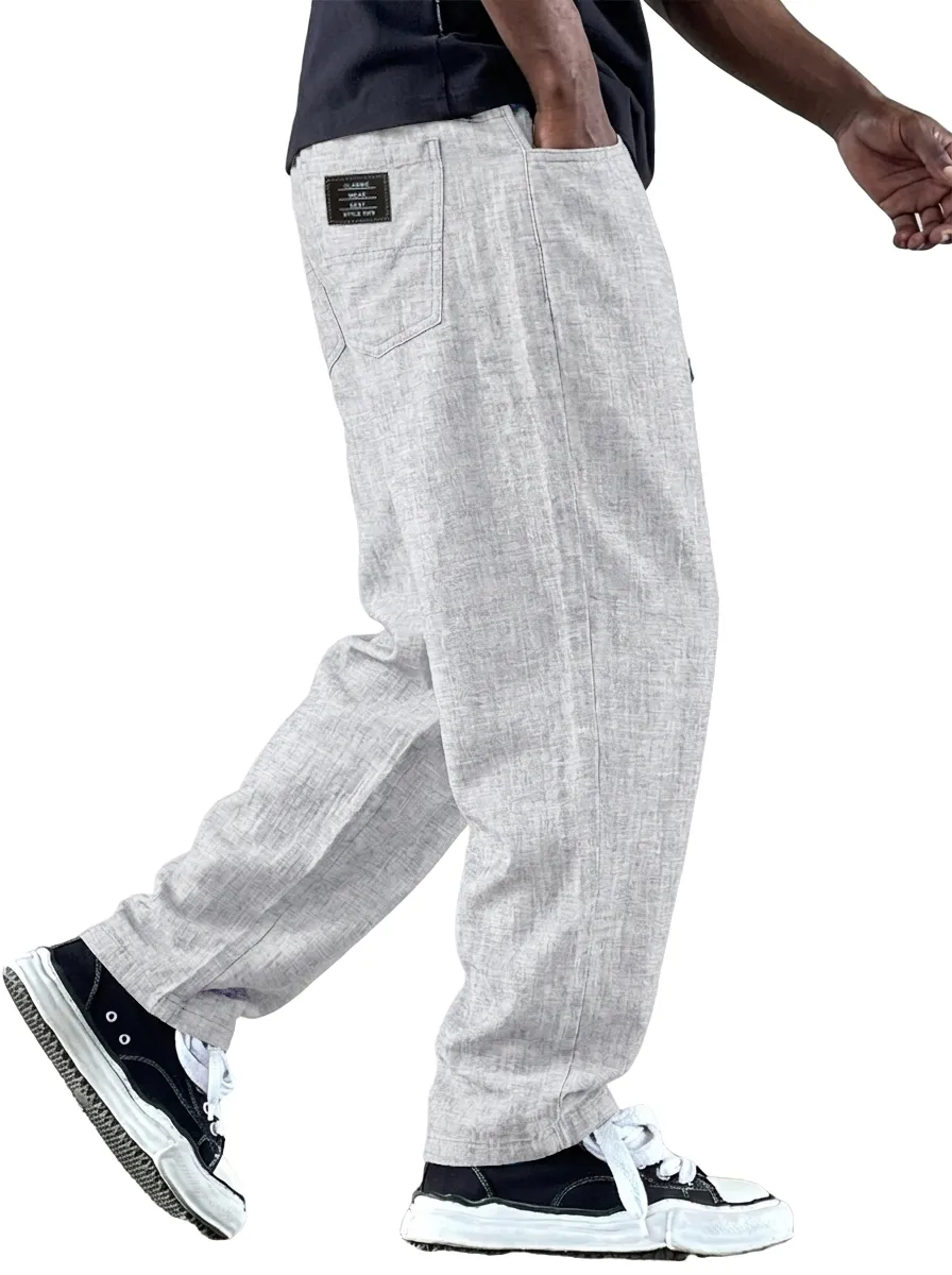 Structured Linen Blend Pants