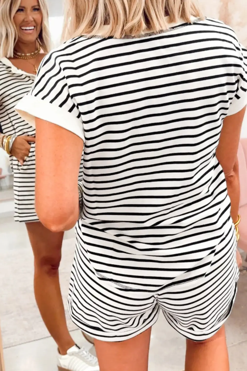 Stripe Shorts Relaxed Shorts Lounge Set Touch