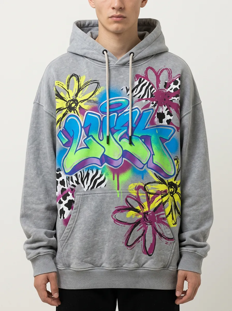 Unisex Streetwear Graffiti Floral Animal Print Graphic Graphic Hoodie