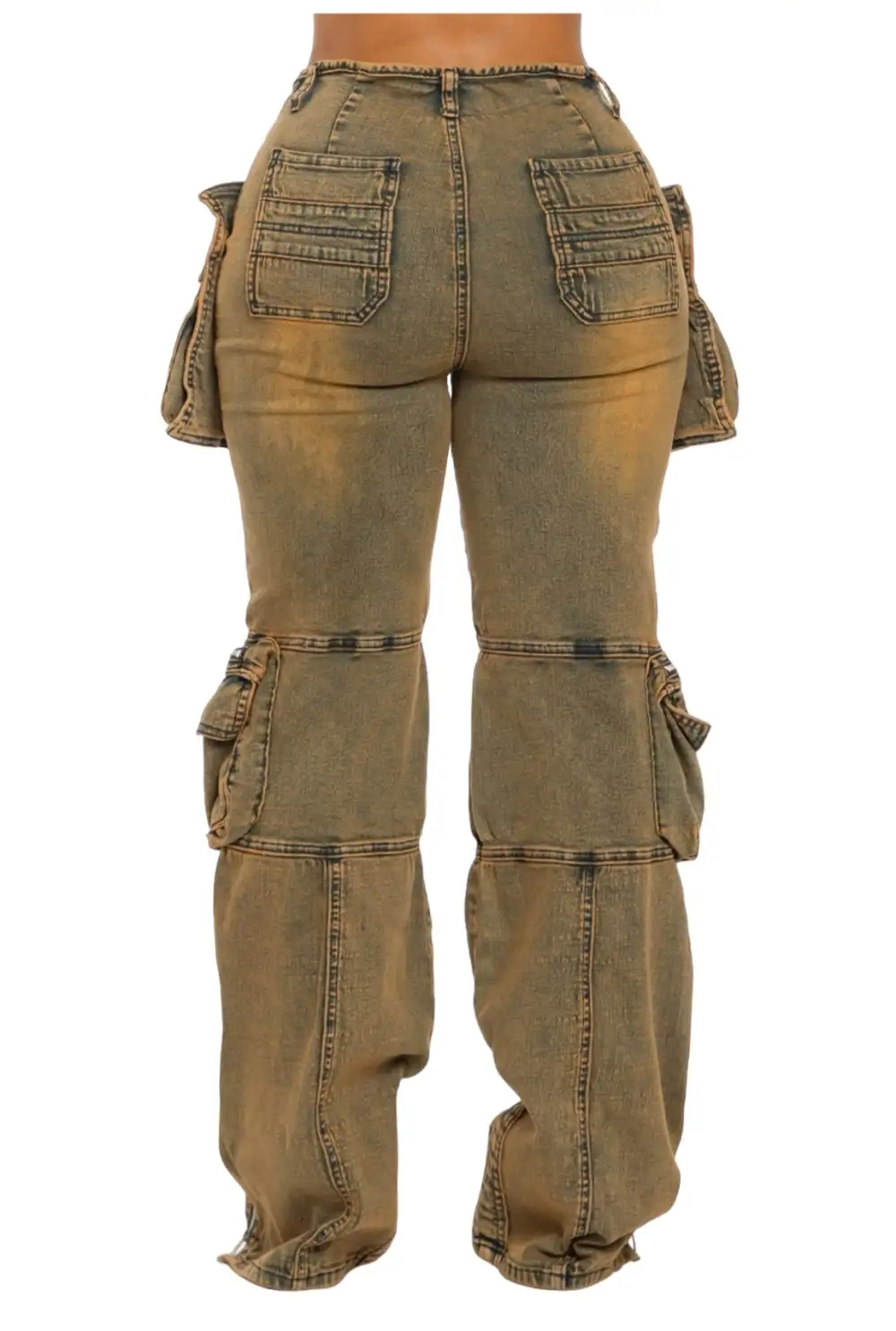 Acid-Wash Utility Cargo Pants
