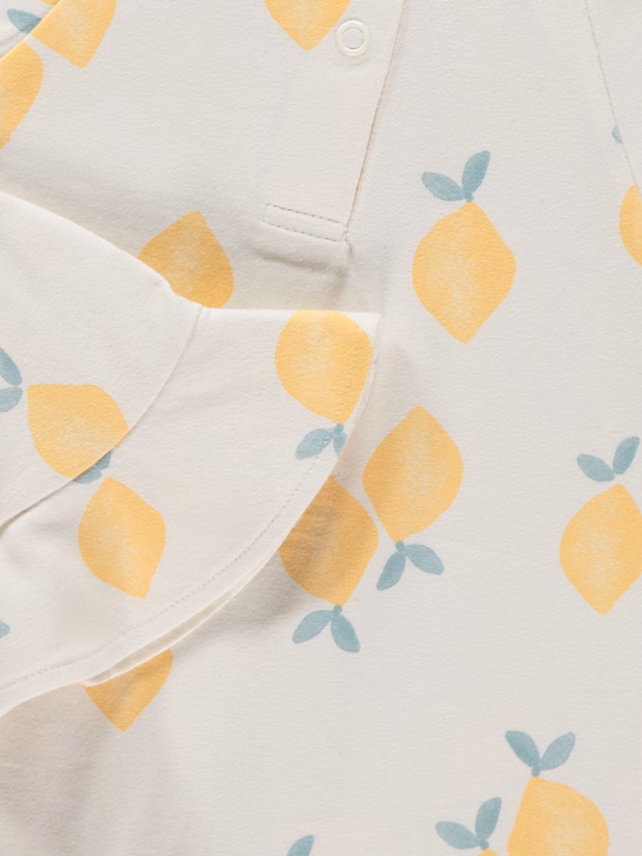 Lemon Print Romper and Hat Outfit detail 1