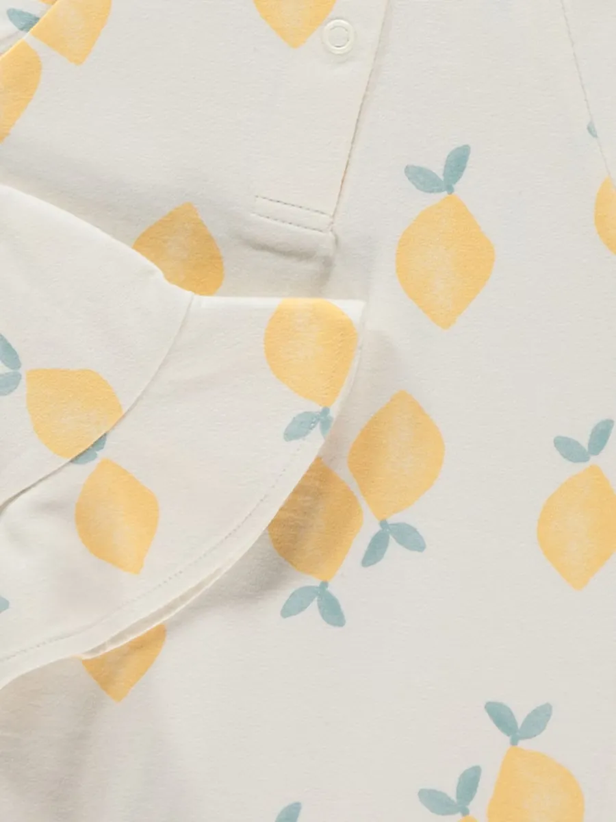 Lemon Print Romper and Hat Outfit