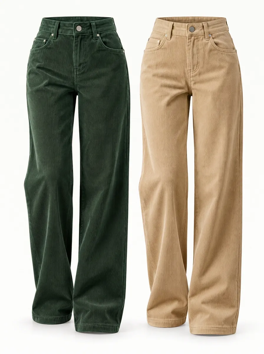 Relaxed Styling Straight Leg Relaxed Straight Relaxed Fit Women's Two Pack Straight Leg Corduroy Pants