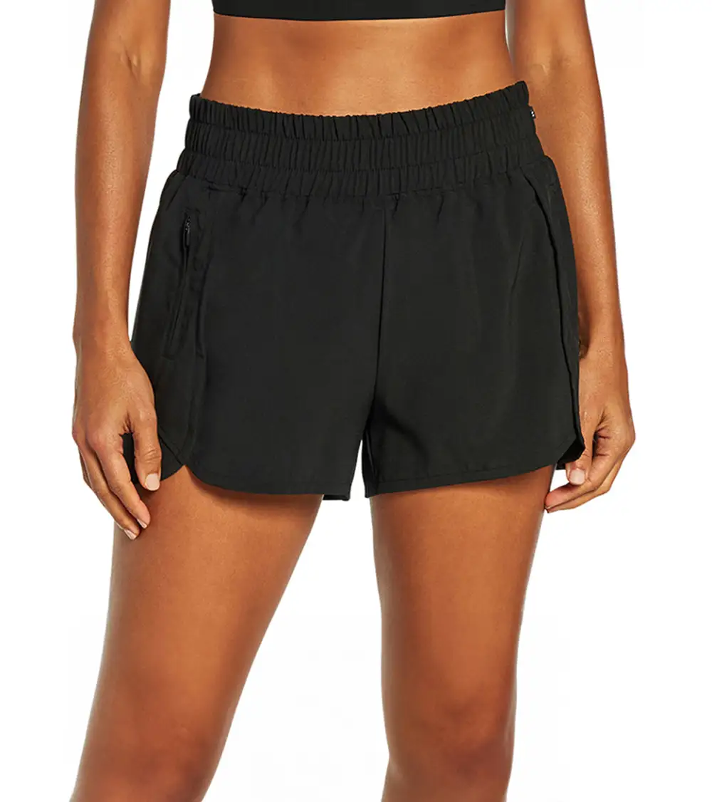 Lined Zip Pocket Yoga Shorts