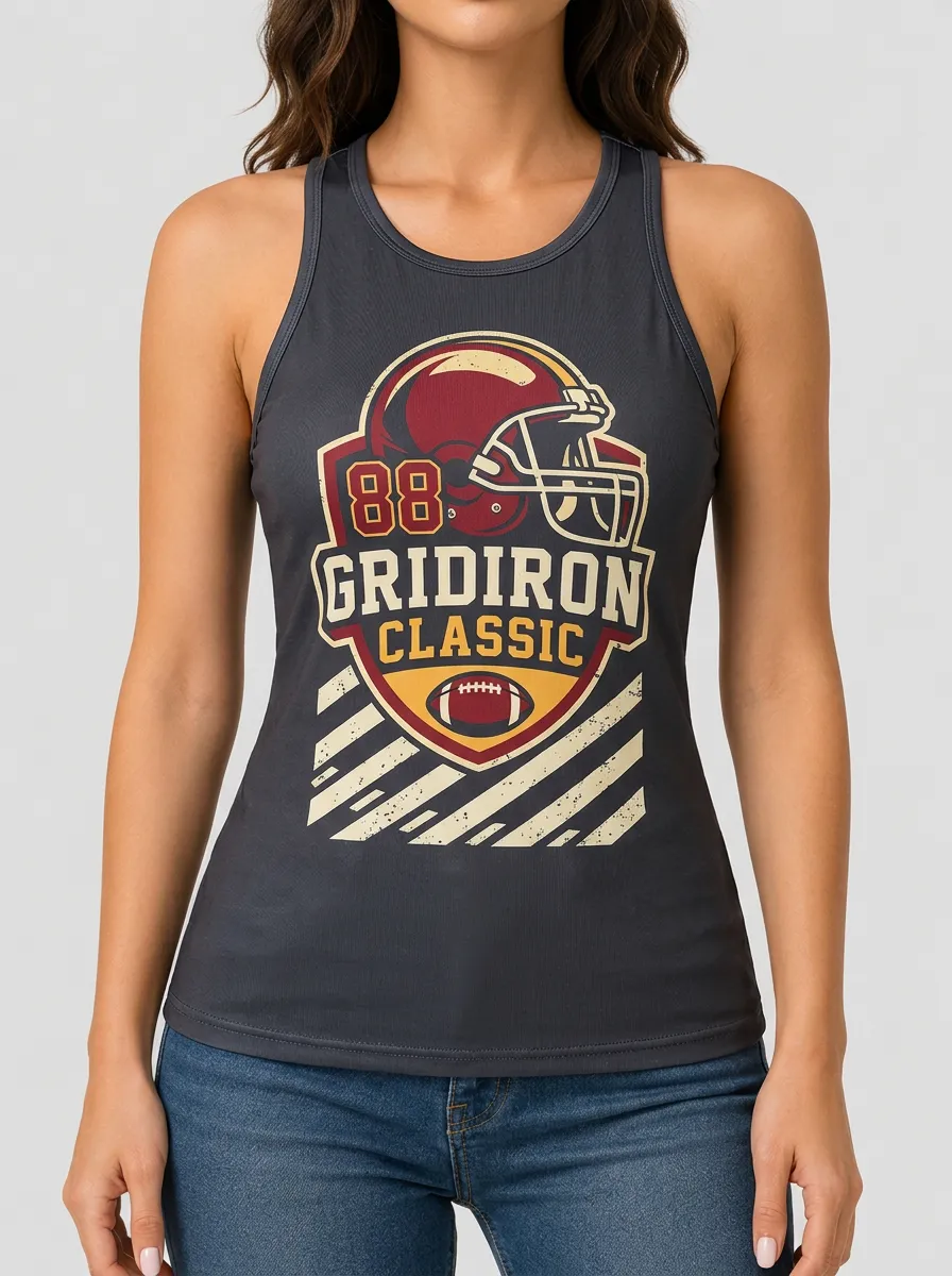 Women's American Football Lover Gridiron Classic Printed tank top