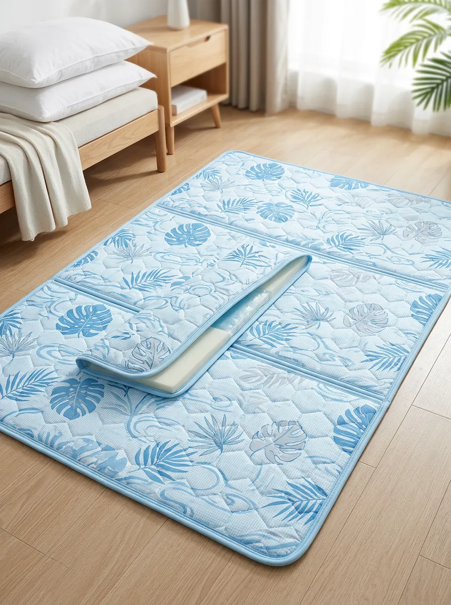 Tropical Leaf Print Cooling Mat