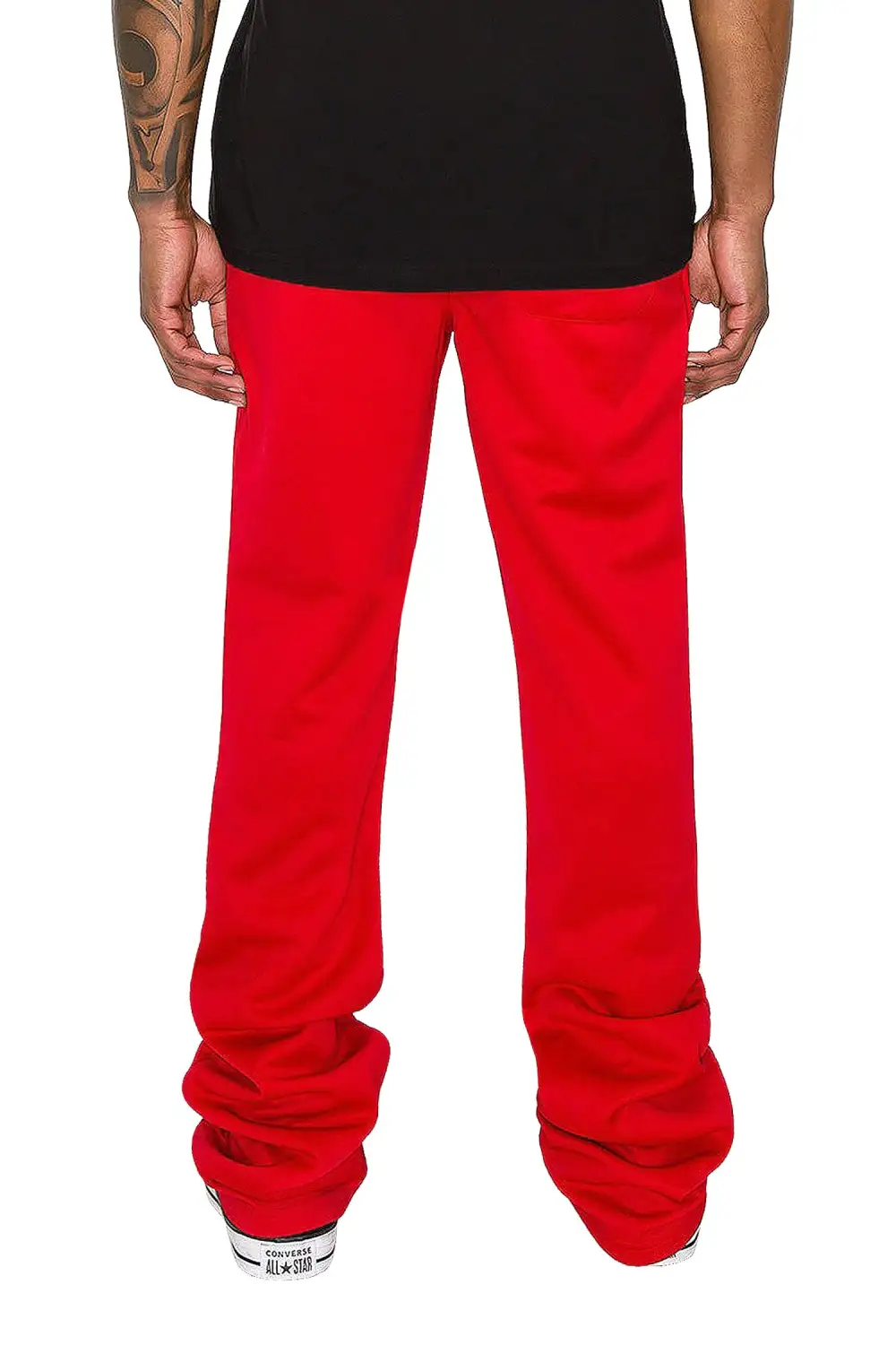 Men's Essential Solid Flare Stacked Track Pants