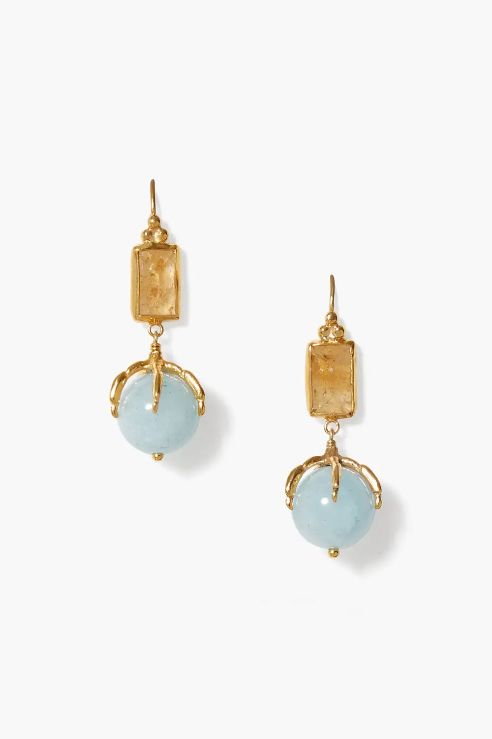 Dainty Pearl Gemstone Drop Earrings